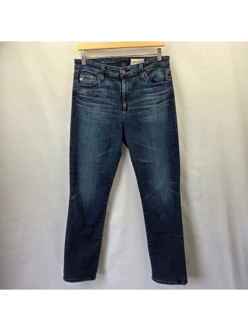 AG Mari High Rise Slim Straight Jeans Dark Wash Size 31